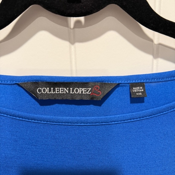 NEW Colleen Lopez Vibrant Blue Tie-Front Blouse - Picture 3 of 5